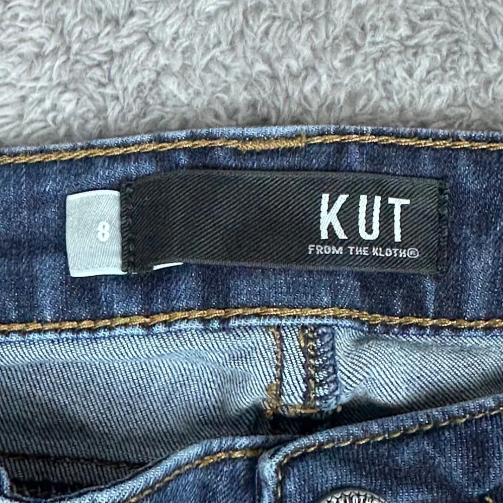 KUT from the Kloth Skinny Jeans‎ Womens 8 Blue Raw Tulip Hem Ankle Stretch Denim